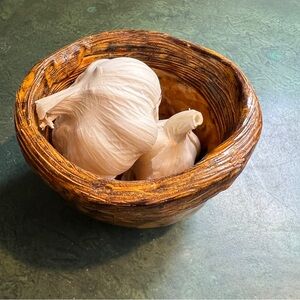 CARMEL AND BLACK Ceramic Pottery Bowl or Planter from my Studio